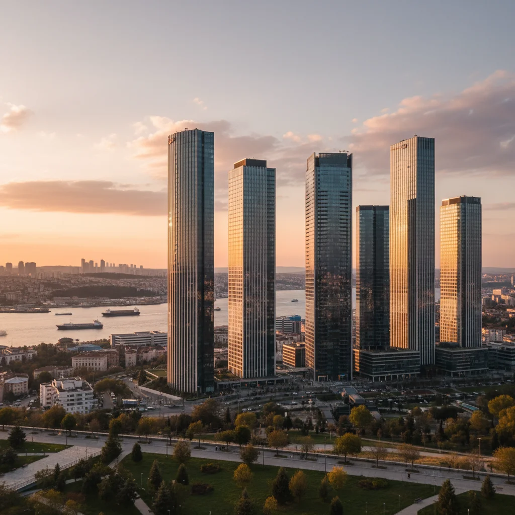 istanbul commercial district skyline business towers