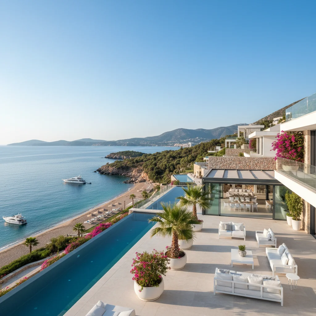 turkish luxury villa coastal view